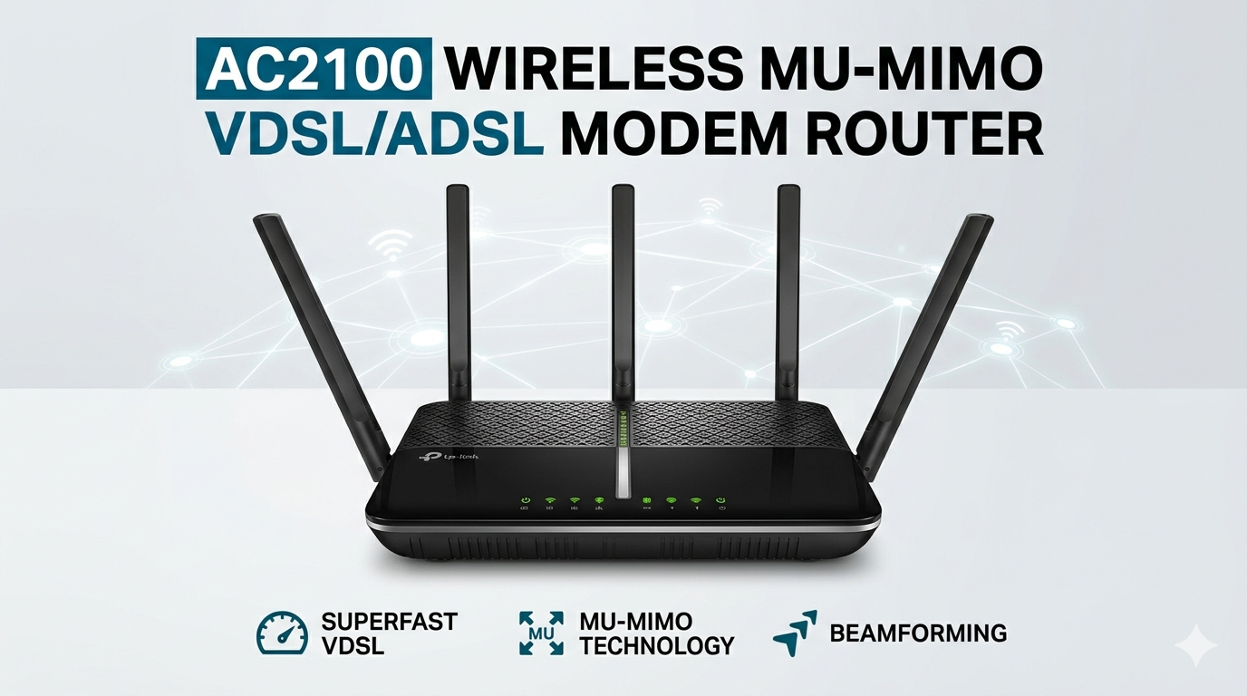 AC2100 Wireless MU-MIMO VDSL/ADSL Modem Router
